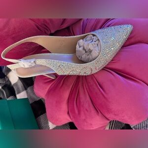 Lauren Lorraine Silver Rhinestone Heels